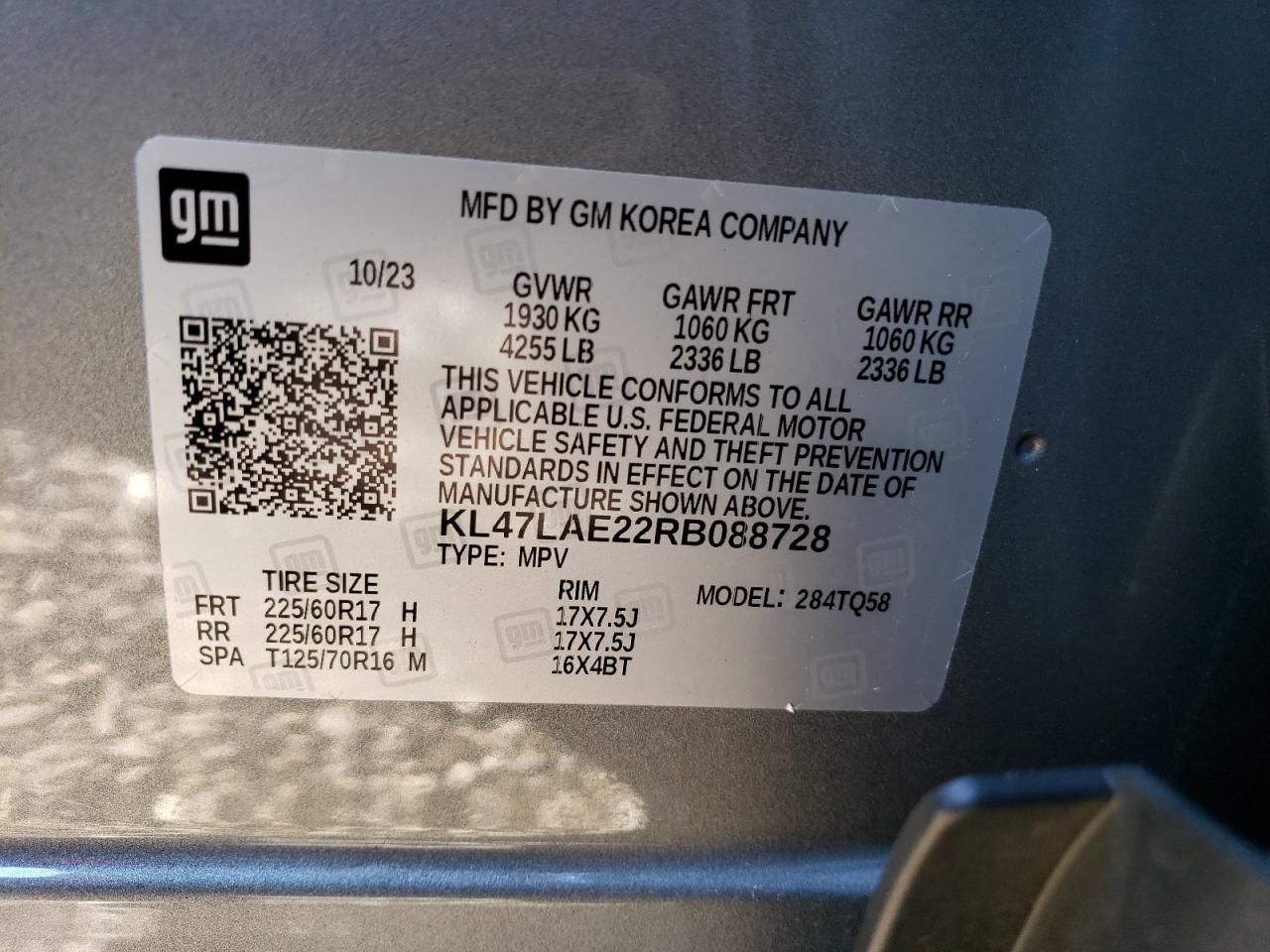 2024 BUICK ENVISTA PREFERRED VIN:KL47LAE22RB088728