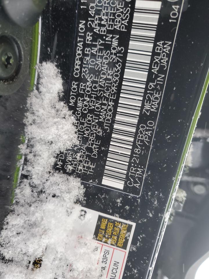 2024 TOYOTA COROLLA LE VIN:JTDBCMFE9R3036713