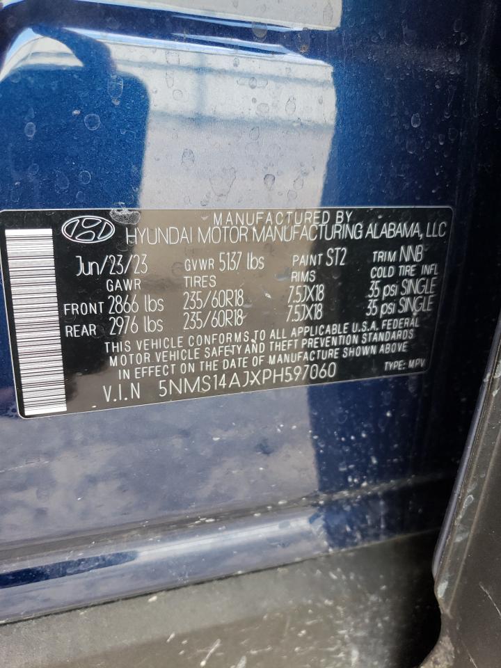 2023 HYUNDAI SANTA FE SE VIN:5NMS14AJXPH597060