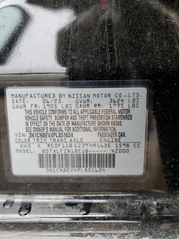 2023 NISSAN VERSA SV VIN:3N1CN8EV4PL851624