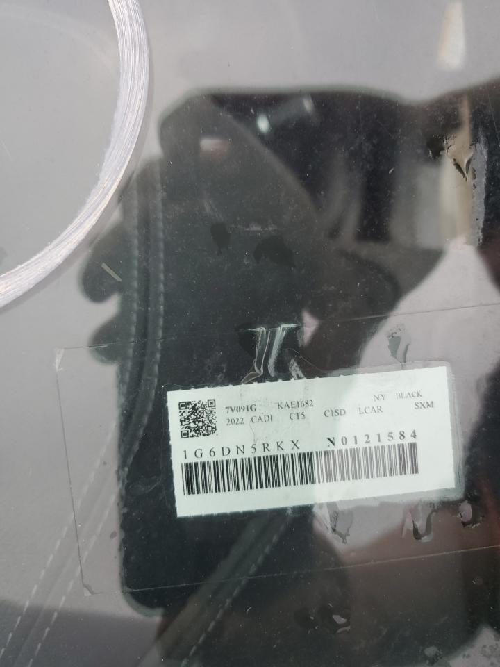 2022 CADILLAC CT5 PREMIUM LUXURY VIN:1G6DN5RKXN0121584