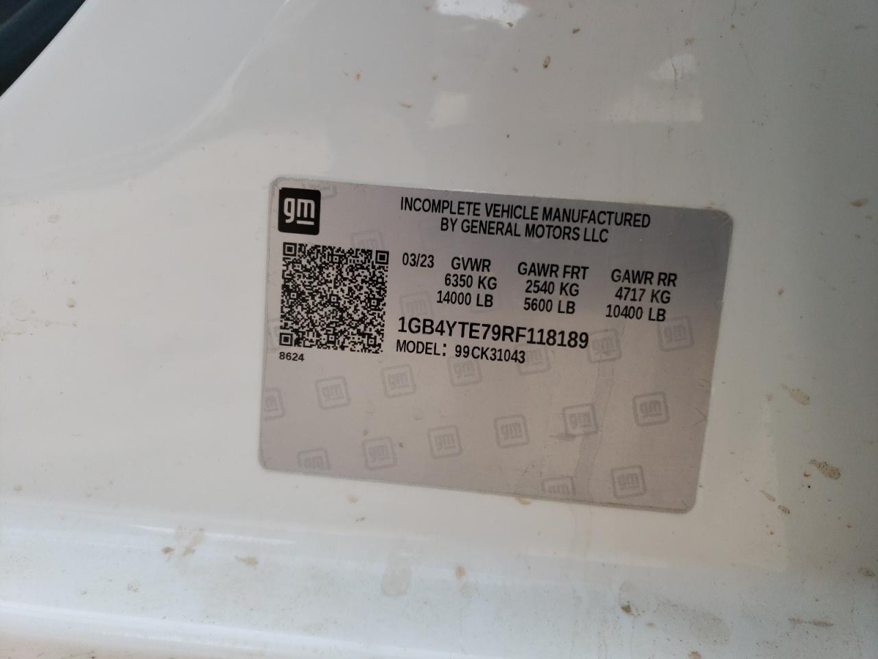 2024 CHEVROLET SILVERADO K3500 LT VIN:1GB4YTE79RF118189