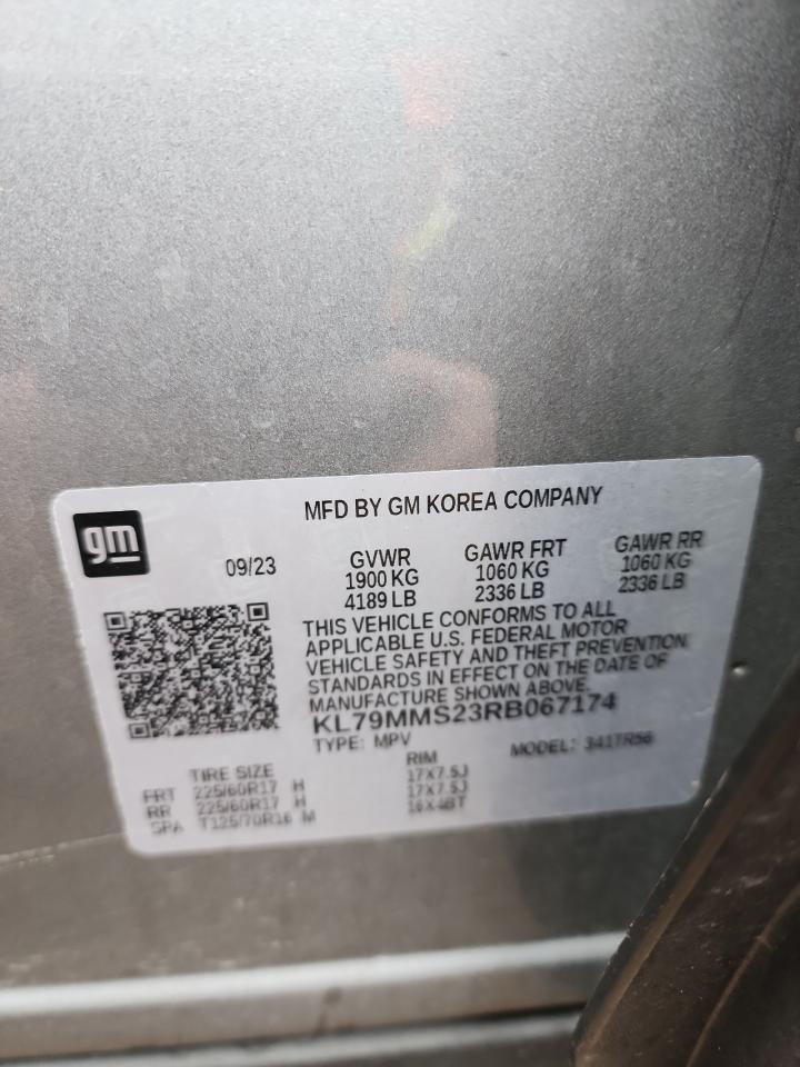 2024 CHEVROLET TRAILBLAZER LS VIN:KL79MMS23RB067174