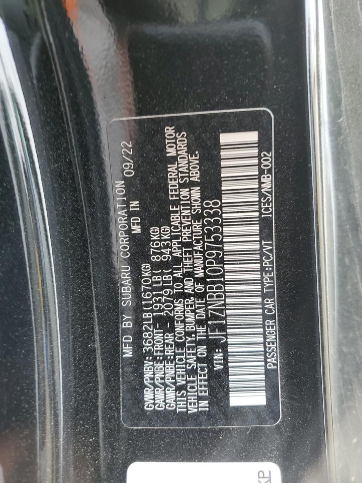 2023 TOYOTA GR 86 VIN:JF1ZNBB10P9753338