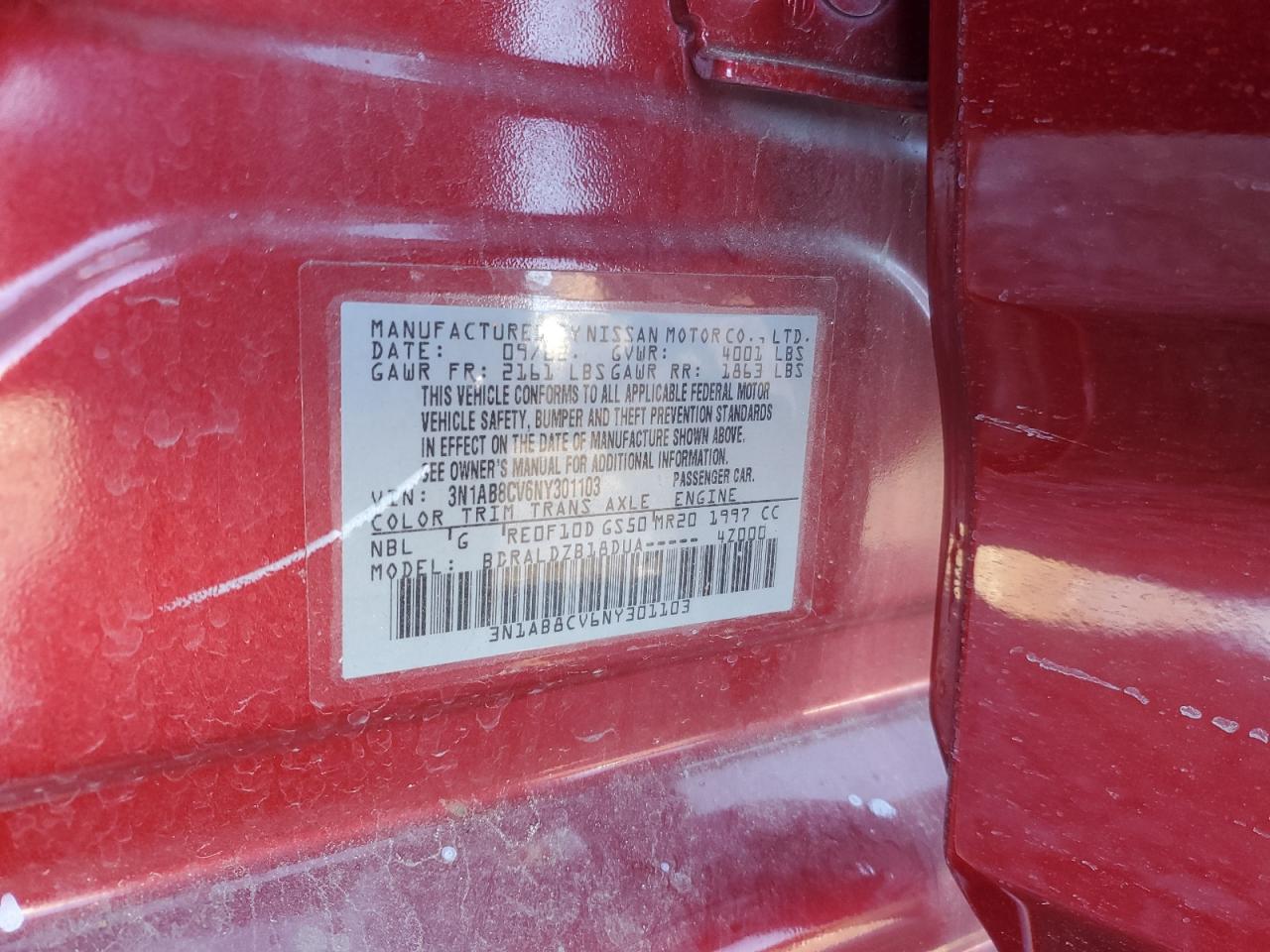 2022 NISSAN SENTRA SV VIN:3N1AB8CV6NY301103