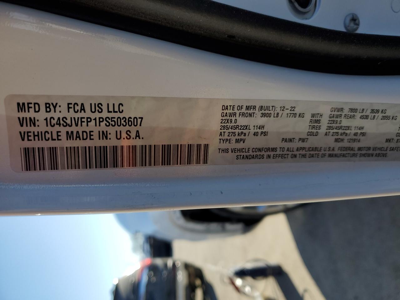 2023 JEEP GRAND WAGONEER SERIES II VIN:1C4SJVFP1PS503607