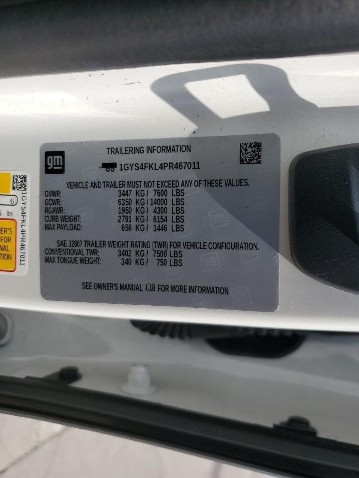 2023 CADILLAC ESCALADE SPORT VIN:1GYS4FKL4PR467011