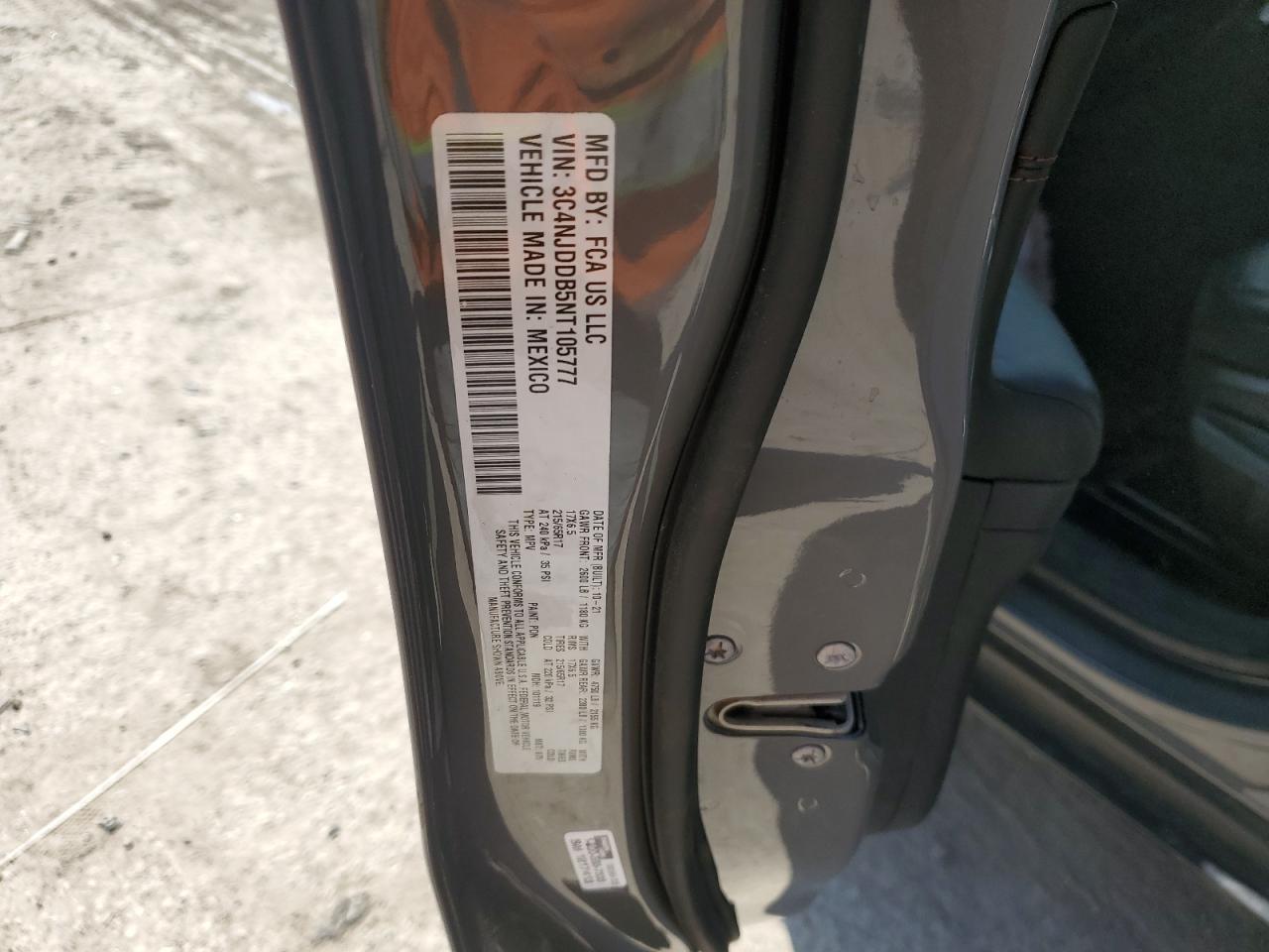 2022 JEEP COMPASS TRAILHAWK VIN:3C4NJDDB5NT105777