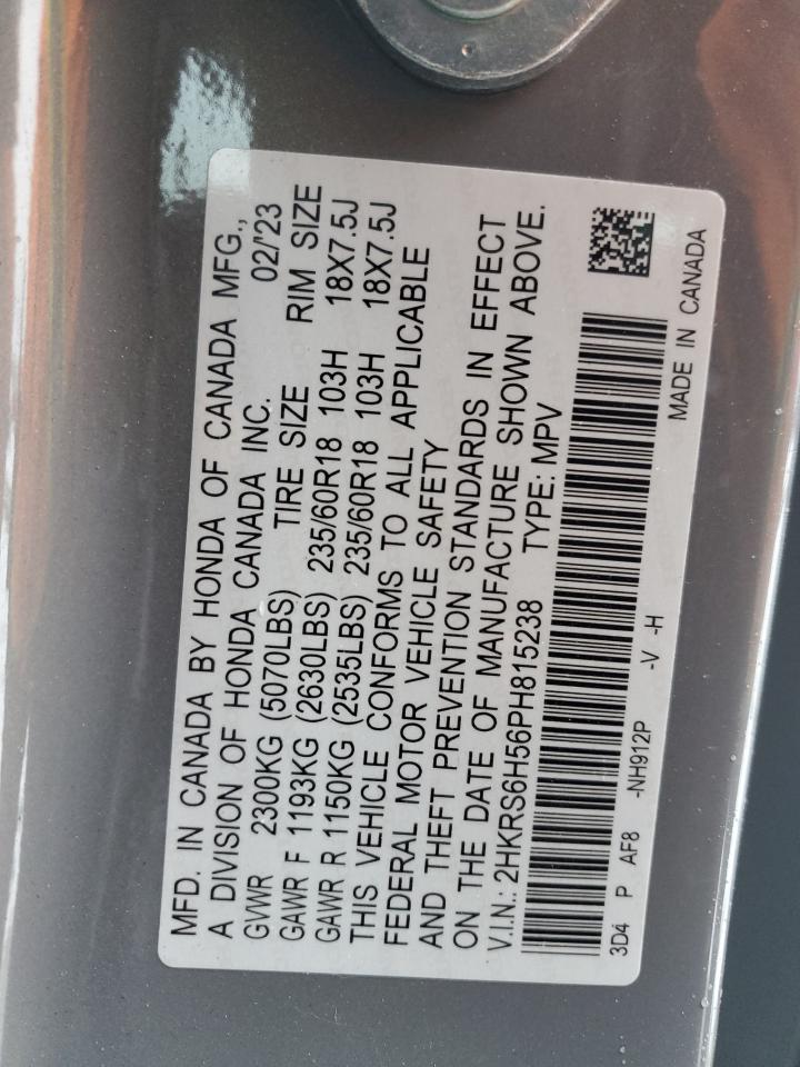 2023 HONDA CR-V SPORT VIN:2HKRS6H56PH815238