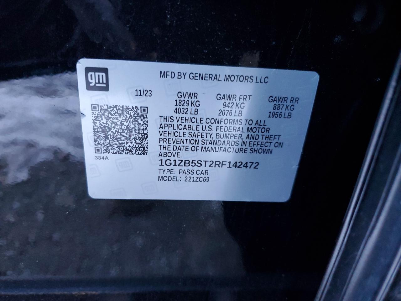 2024 CHEVROLET MALIBU LS VIN:JHMCP26788C051716