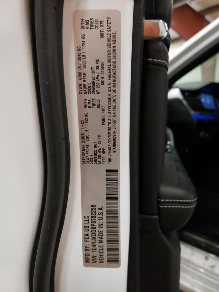 2023 JEEP GRAND CHEROKEE L OVERLAND VIN:1C4RJKDG8P8782258