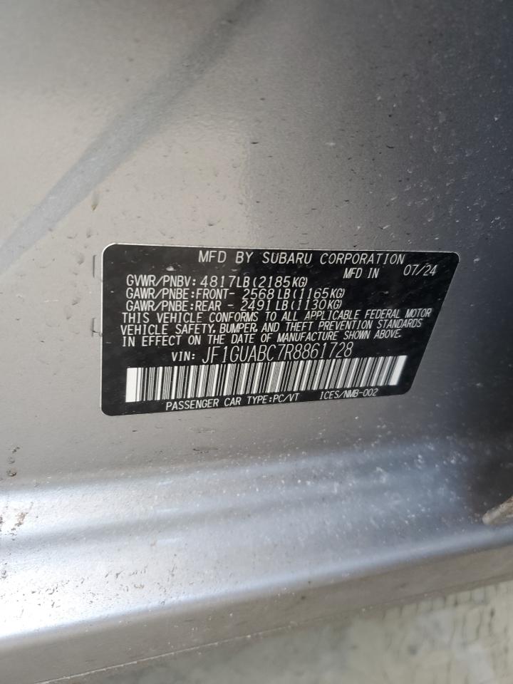 2024 SUBARU IMPREZA VIN:JF1GUABC7R8861728
