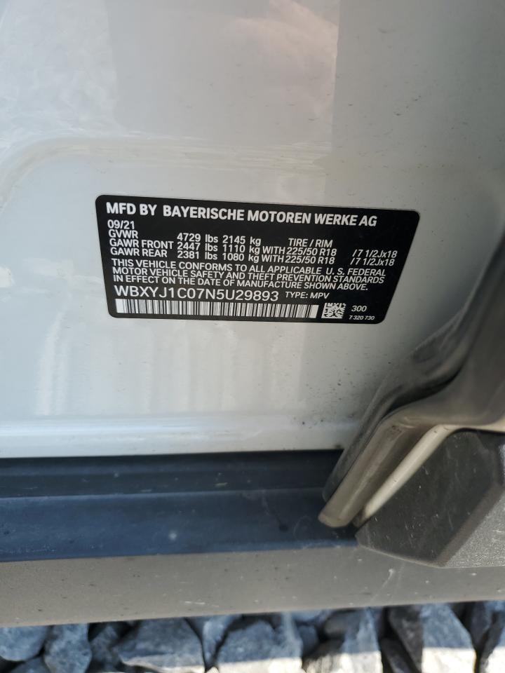 2022 BMW X2 XDRIVE28I VIN:WBXYJ1C07N5U29893