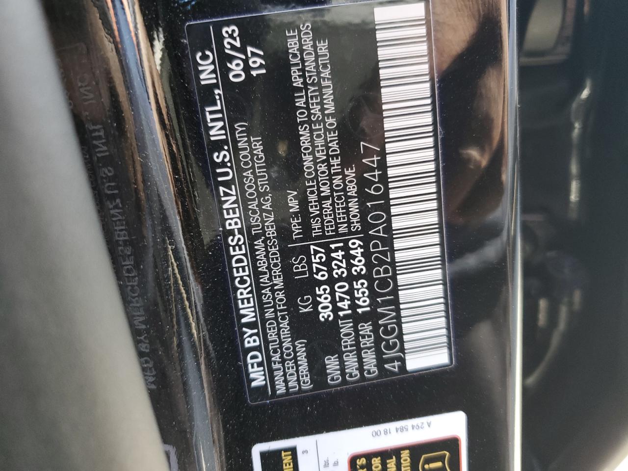 2023 MERCEDES-BENZ EQE SUV 350 4MATIC VIN:4JGGM1CB2PA016447