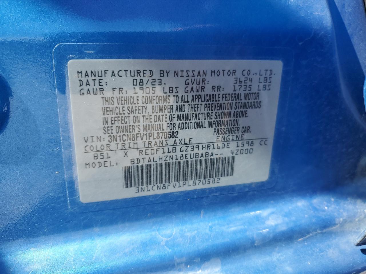 2023 NISSAN VERSA SR VIN:3N1CN8FV1PL870582