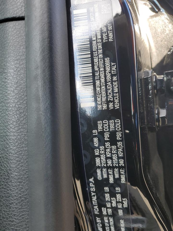 2022 JEEP RENEGADE SPORT VIN:ZACNJDA16NPN60685