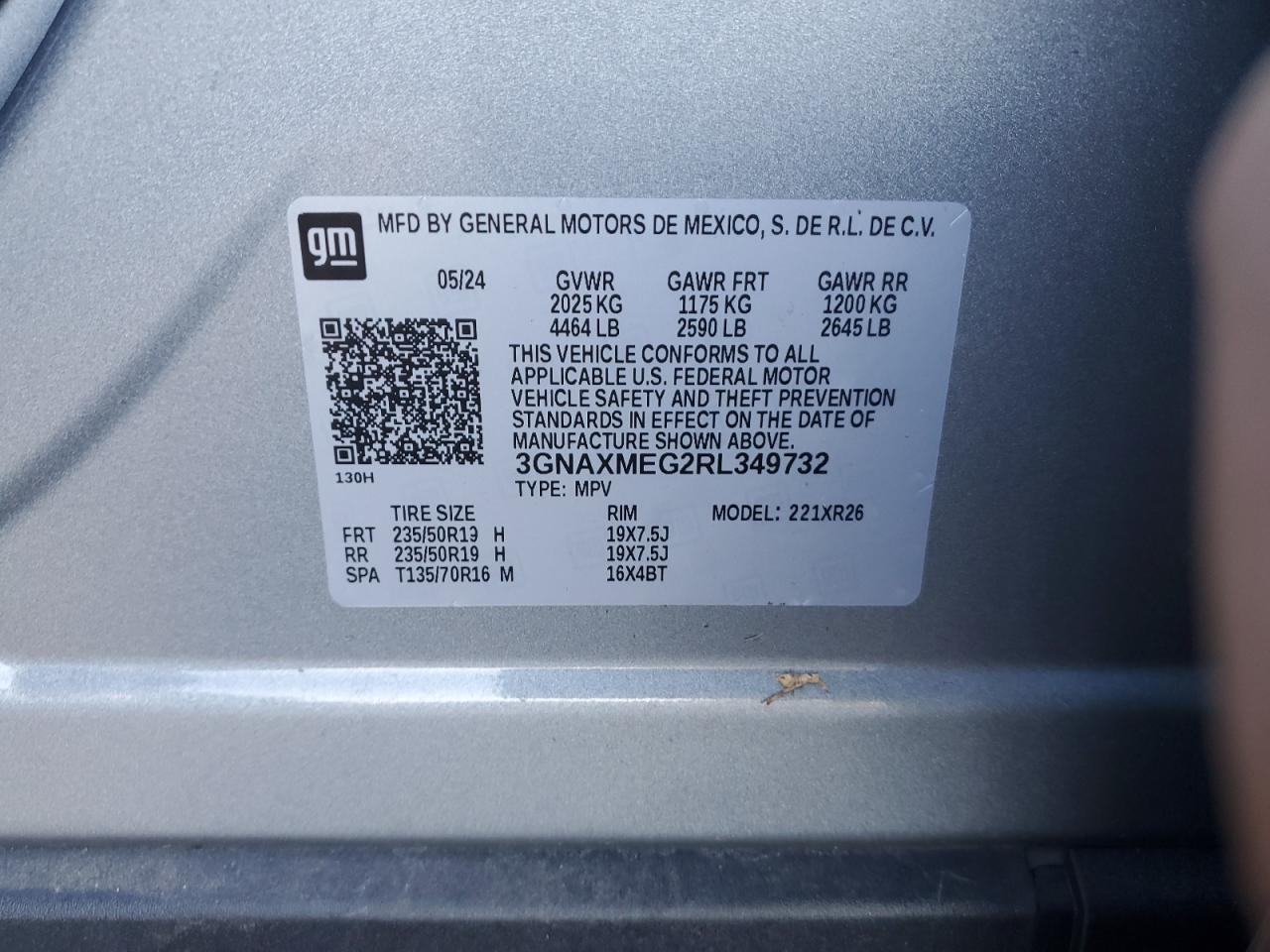 2024 CHEVROLET EQUINOX RS VIN:3GNAXMEG2RL349732