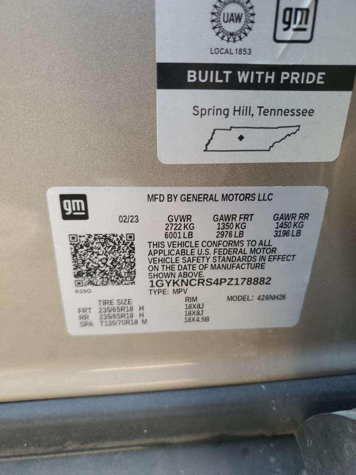 2023 CADILLAC XT5 PREMIUM LUXURY VIN:1GYKNCRS4PZ178882