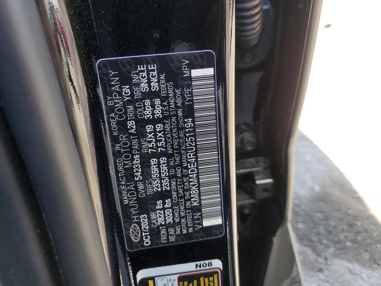 2024 HYUNDAI IONIQ 5 SE VIN:KM8KM4DE4RU251194