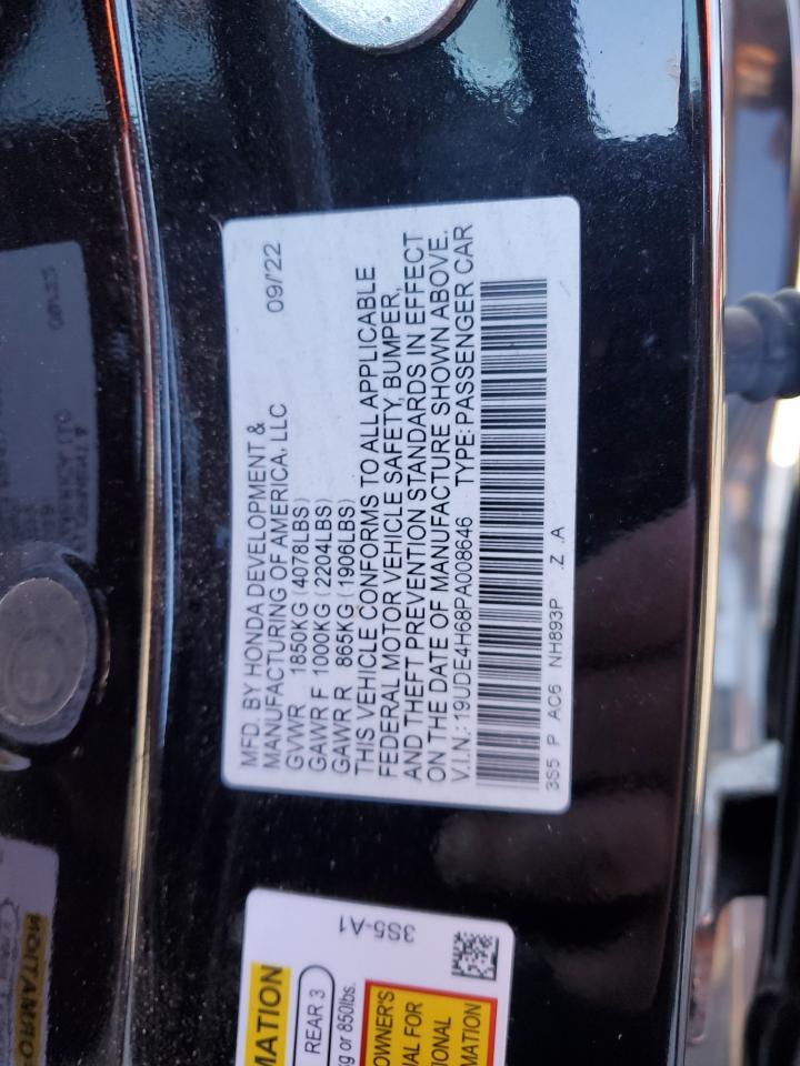 2023 ACURA INTEGRA A-SPEC TECH VIN:19UDE4H68PA008646