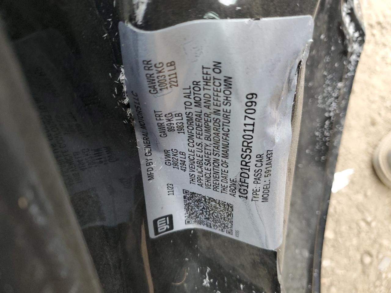 2024 CHEVROLET CAMARO LT VIN:4S3GTAD68H3727584