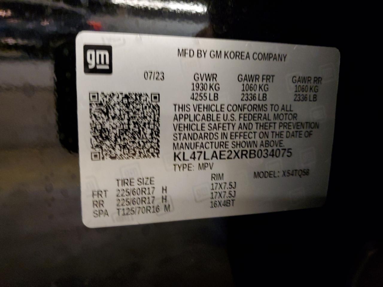 2024 BUICK ENVISTA PREFERRED VIN:KL47LAE2XRB034075