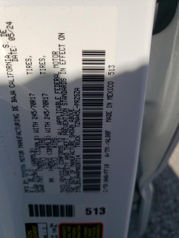 2024 TOYOTA TACOMA DOUBLE CAB VIN:3TMLB5JN4RM020714