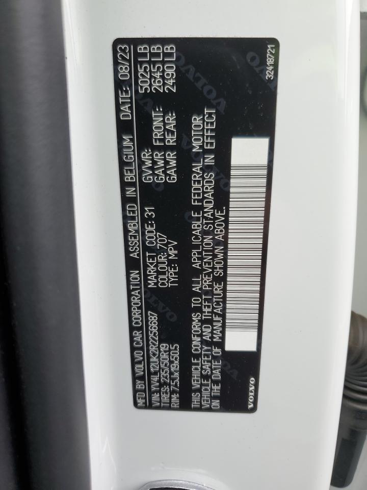 2024 VOLVO XC40 CORE VIN:YV4L12UK2R2256687