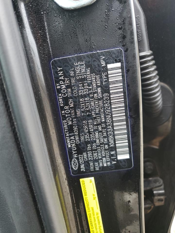 2022 HYUNDAI KONA N LINE VIN:KM8K33A38NU928239