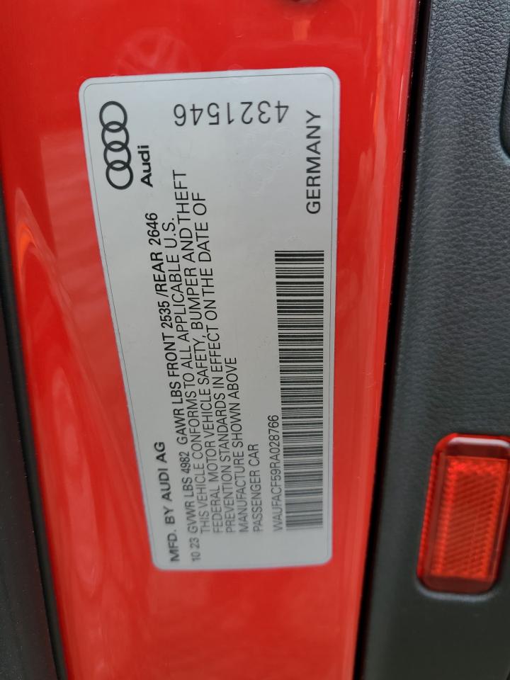 2024 AUDI A5 PREMIUM PLUS 45 VIN:WAUFACF59RA028766