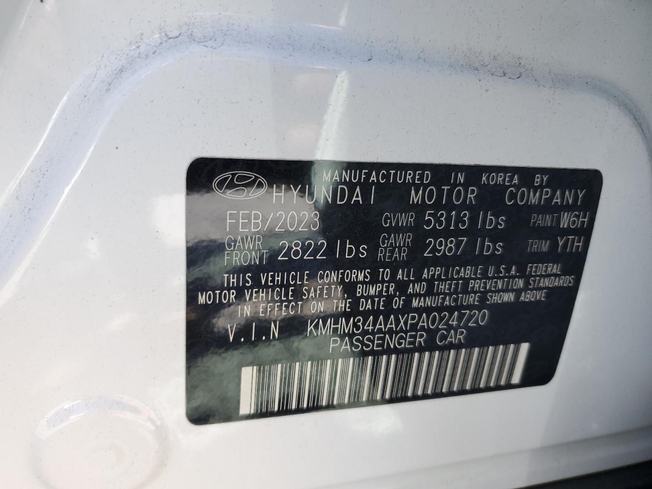 2023 HYUNDAI IONIQ 6 SEL VIN:KMHM34AAXPA024720