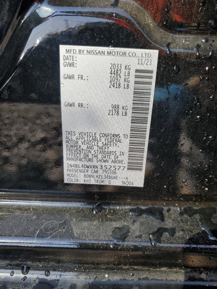 2024 NISSAN ALTIMA SV VIN:1N4BL4DWXRN352577