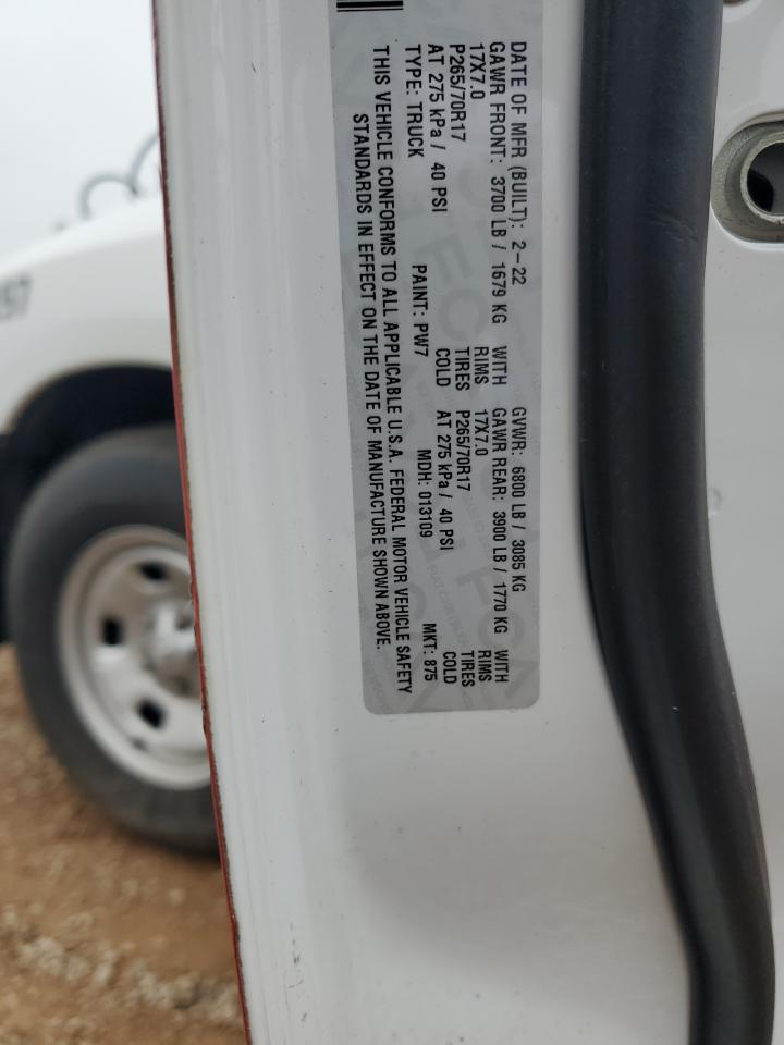 2022 RAM 1500 CLASSIC TRADESMAN VIN:1C6RR6ST6NS154450