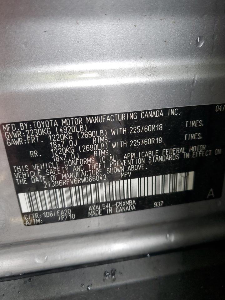 2024 TOYOTA RAV4 XLE PREMIUM VIN:2T3B6RFV6RW066043