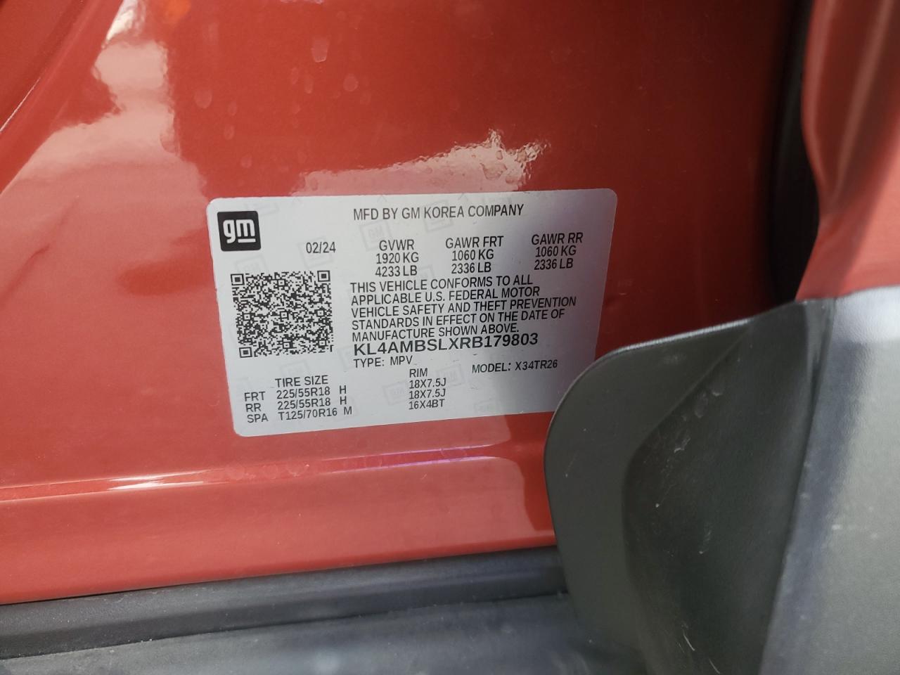 2024 BUICK ENCORE GX PREFERRED VIN:KL4AMBSLXRB179803