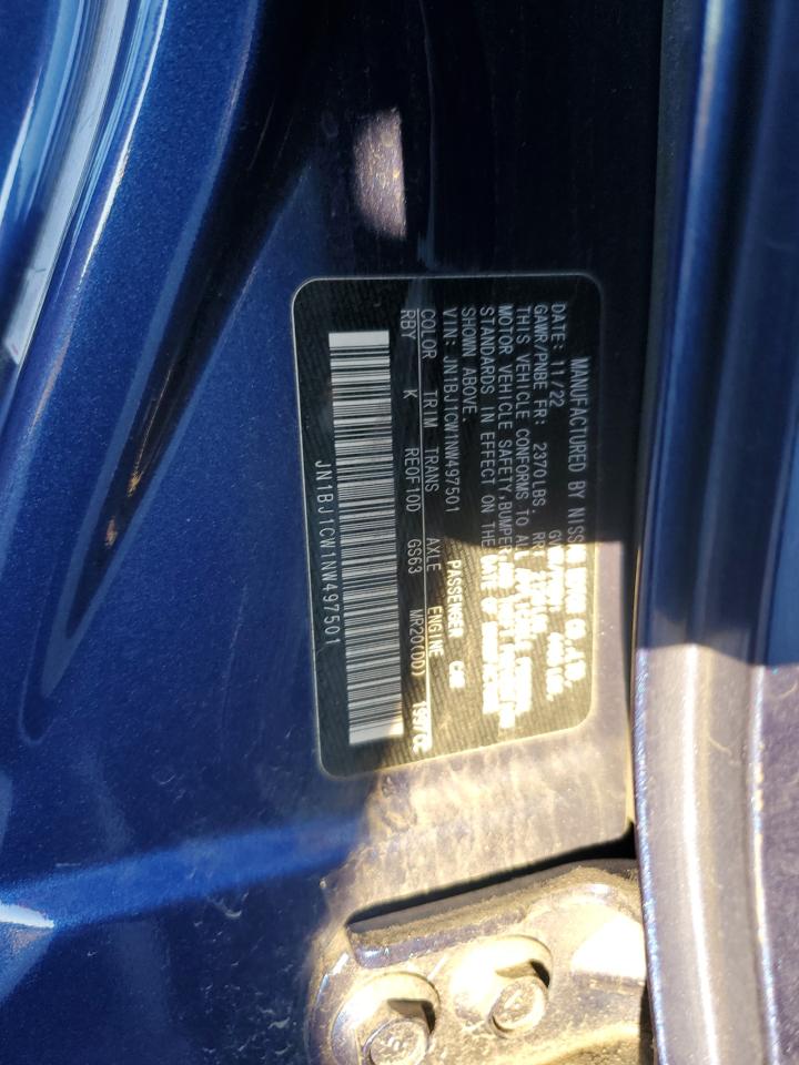 2022 NISSAN ROGUE SPORT SL VIN:JN1BJ1CW1NW497501