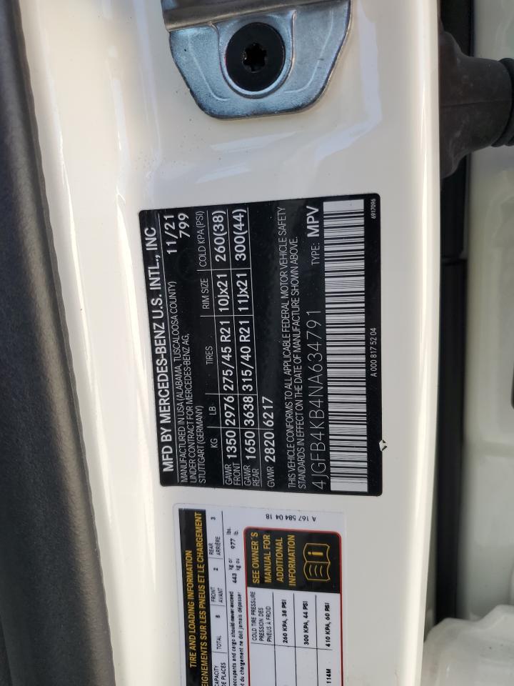 2022 MERCEDES-BENZ GLE 350 4MATIC VIN:4JGFB4KB4NA634791