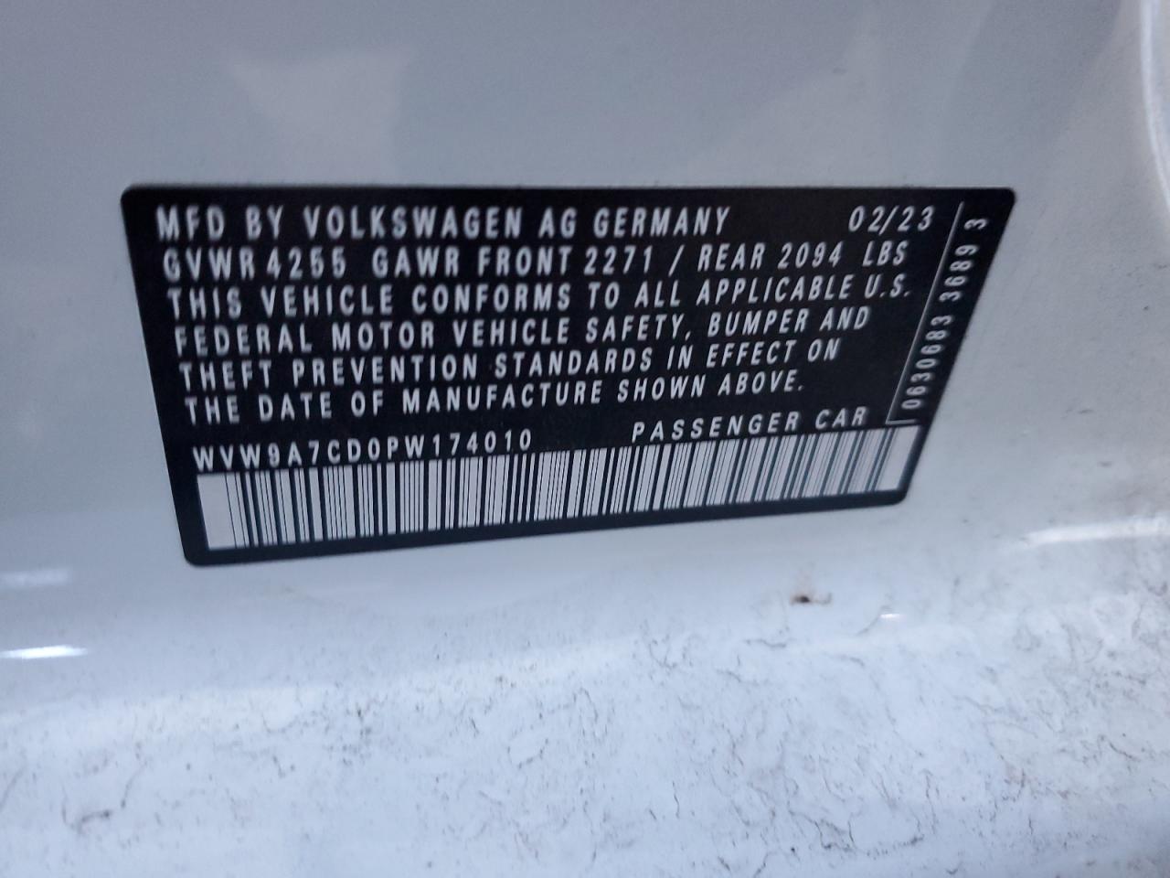 2023 VOLKSWAGEN GTI 40TH ANNIVERSARY VIN:WVW9A7CD0PW174010