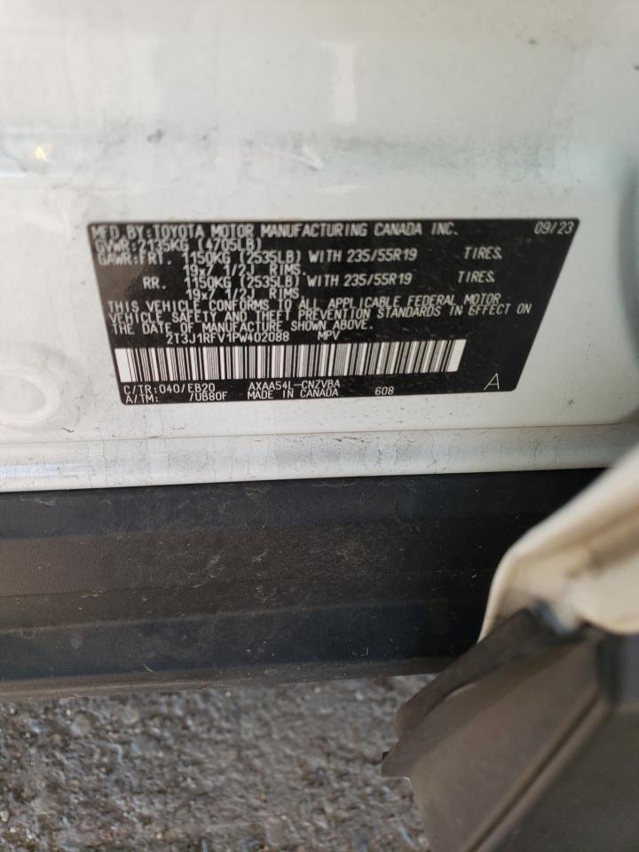 2023 TOYOTA RAV4 ADVENTURE VIN:2T3J1RFV1PW402088