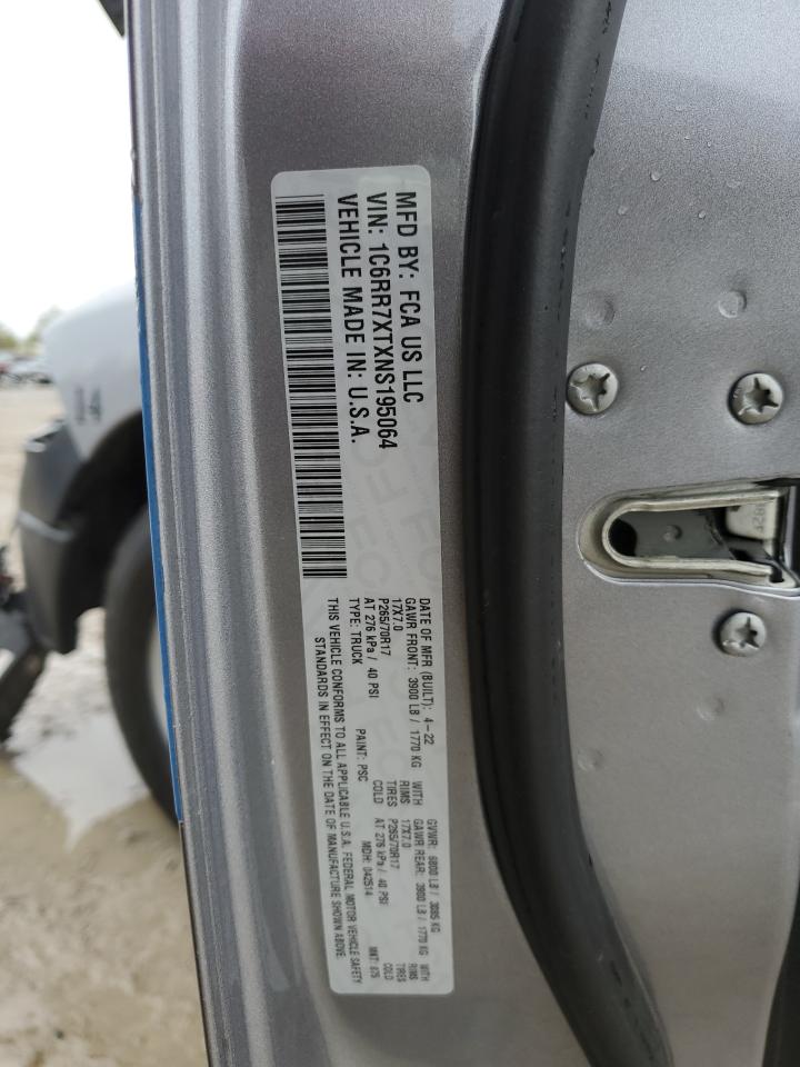 2022 RAM 1500 CLASSIC SSV VIN:1C6RR7XTXNS195064