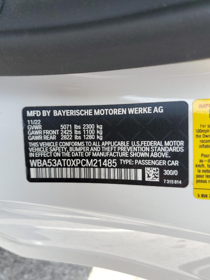 2023 BMW M440I VIN:WBA53AT0XPCM21485