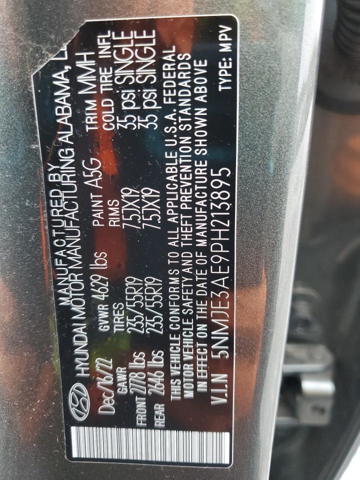 2023 HYUNDAI TUCSON LIMITED VIN:5NMJE3AE9PH213895