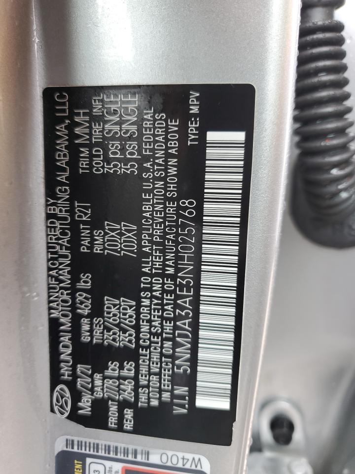 2022 HYUNDAI TUCSON SE VIN:5NMJA3AE3NH025768