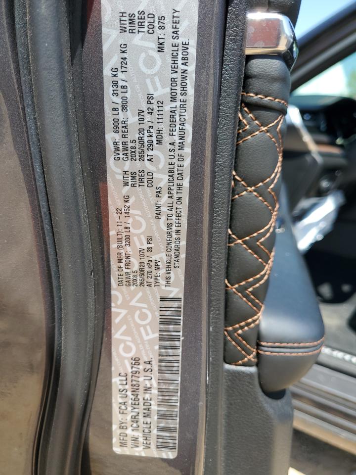 2022 JEEP GRAND CHEROKEE SUMMIT 4XE VIN:1C4RJYE64N8779766
