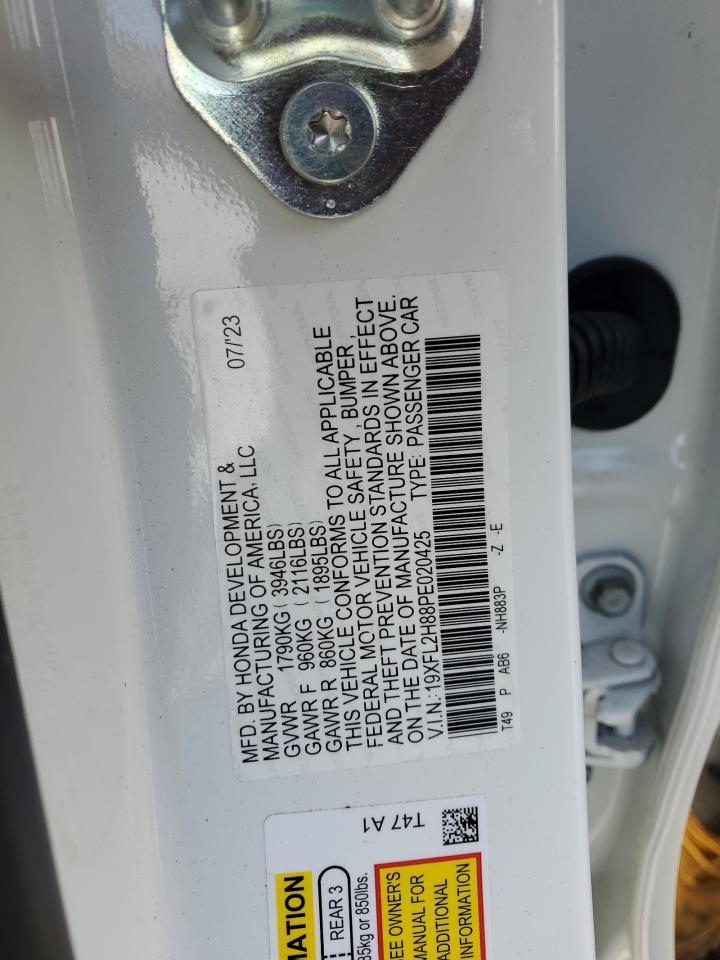 2023 HONDA CIVIC SPORT VIN:19XFL2H88PE020425