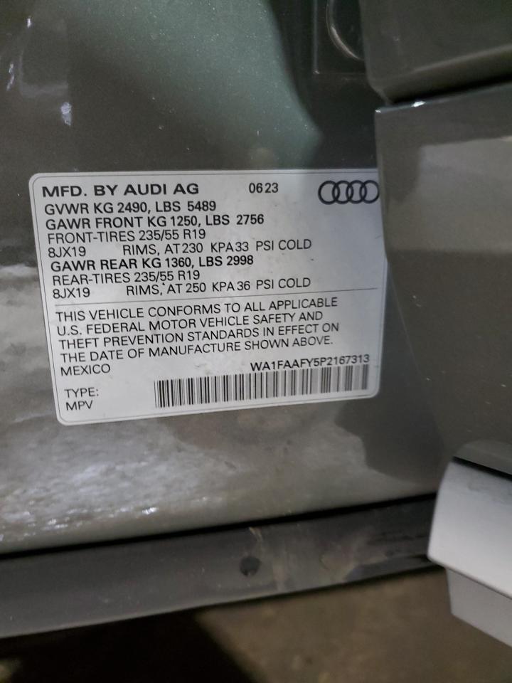 2023 AUDI Q5 PRESTIGE 45 VIN:WA1FAAFY5P2167313