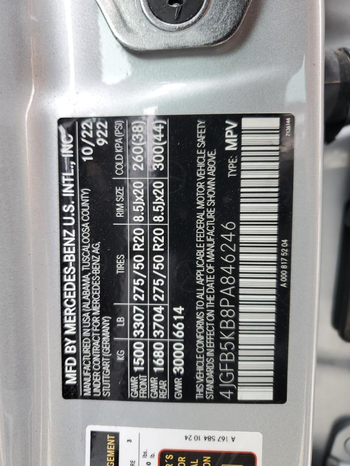 2023 MERCEDES-BENZ GLE 450 4MATIC VIN:4JGFB5KB8PA846246