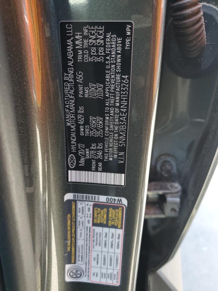 2022 HYUNDAI TUCSON SEL VIN:5NMJB3AE4NH133264