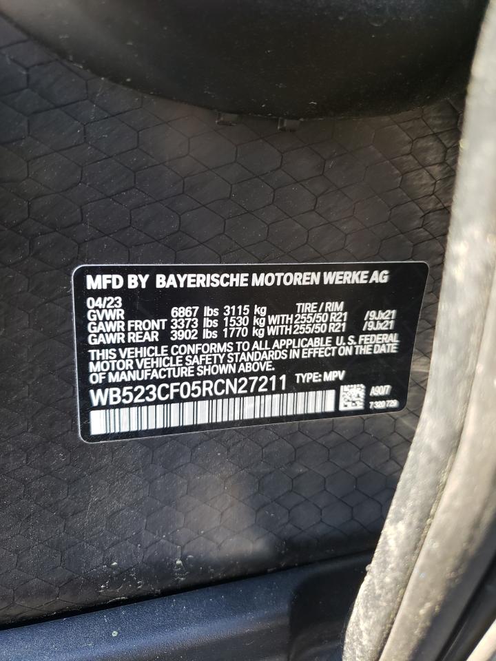 2024 BMW IX XDRIVE50 VIN:WB523CF05RCN27211