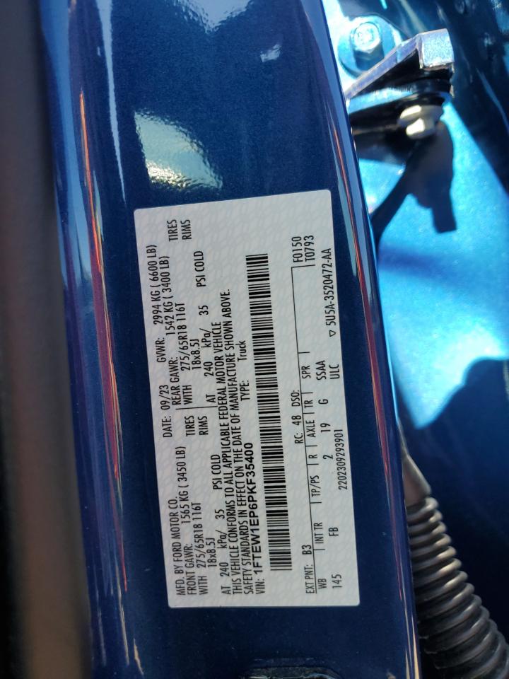 2023 FORD F150 SUPERCREW VIN:1FTEW1EP6PKF35400